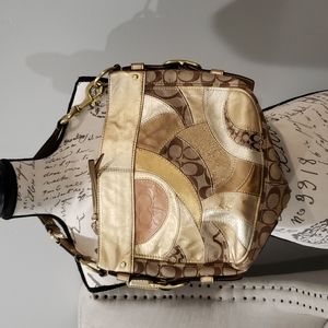 - Gold patchwork coach purse